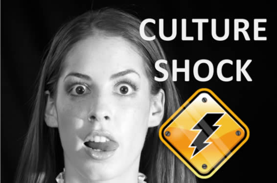 Culture shock Shocked looking woman