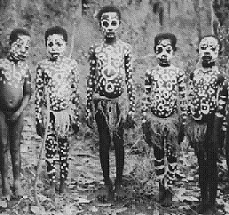 Ndembu kids dressed for initiation