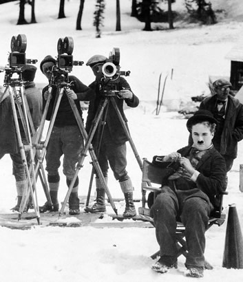 Chaplin on set