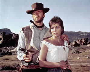 Clint Eastwood and Marianne Koch in Fistful of Dollars