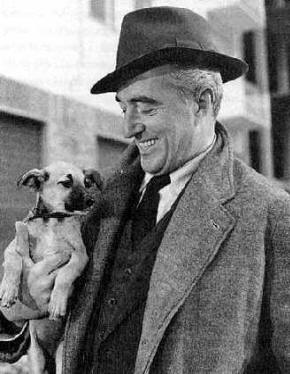 Vittorio de Sica and dog