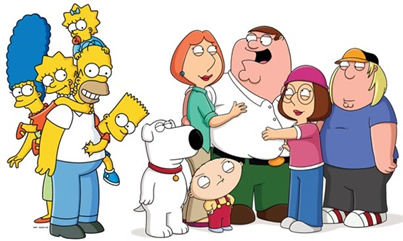Cartoon: Simpsons and Family Guy characters