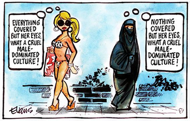 Cartoon, male dominated culture