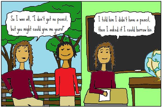 Cartoon illustrating code switching