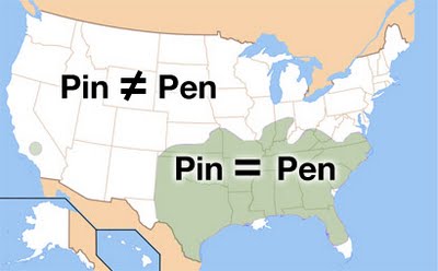 Map showing US dialectical difference